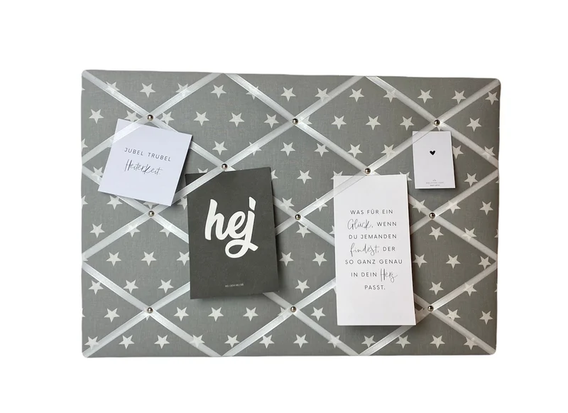 Memoboard grau Stern Wunschgrösse