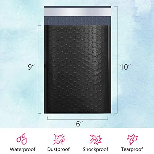 Black Poly Bubble Mailers Gepolsterte Umschläge 20 Stück