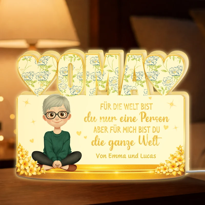Ich Liebe Dich Bis Zum Mond Und Zurück - Personalisiertes Geschenk | Lightbox Mama/Oma