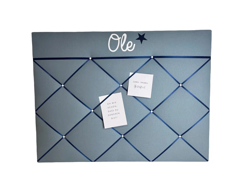 Memoboard personalisiert Wunschgrösse blau Stern