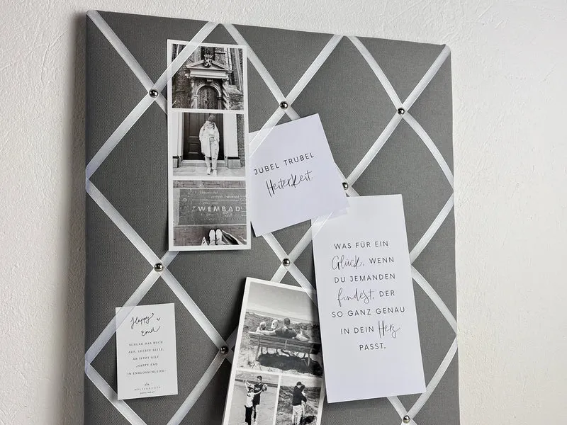 Memoboard grau Wunschgröße