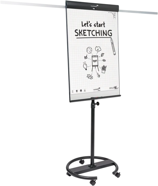 Legamaster SKETCH PRO mobiles Flipchart, Rundfuß