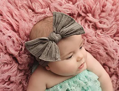 Stretchy Nylon Bow Knotted Stirnbänder für Baby (8 Packungen)