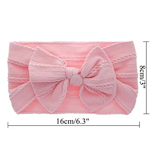 Stretchy Nylon Bow Knotted Stirnbänder für Baby (8 Packungen)