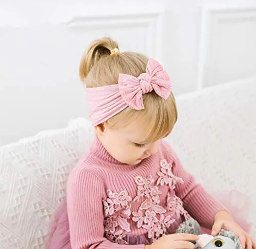 Stretchy Nylon Bow Knotted Stirnbänder für Baby (8 Packungen)