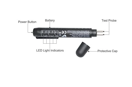 Bremsflüssigkeits-Teststift mit 5 LED-Anzeigen