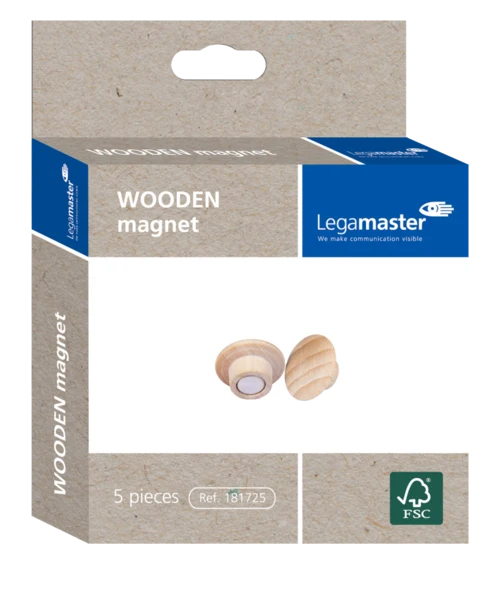 Legamaster WOODEN Magnet 25mm, 5 Stück