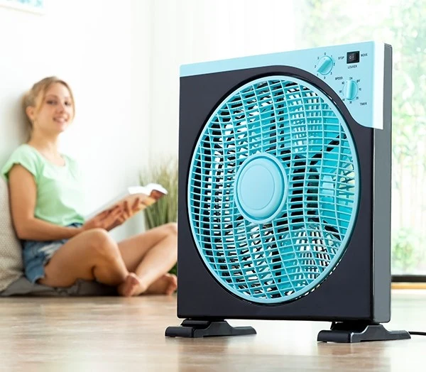 Bodenventilator Box 30CM 50W SCHWARZ BLAU