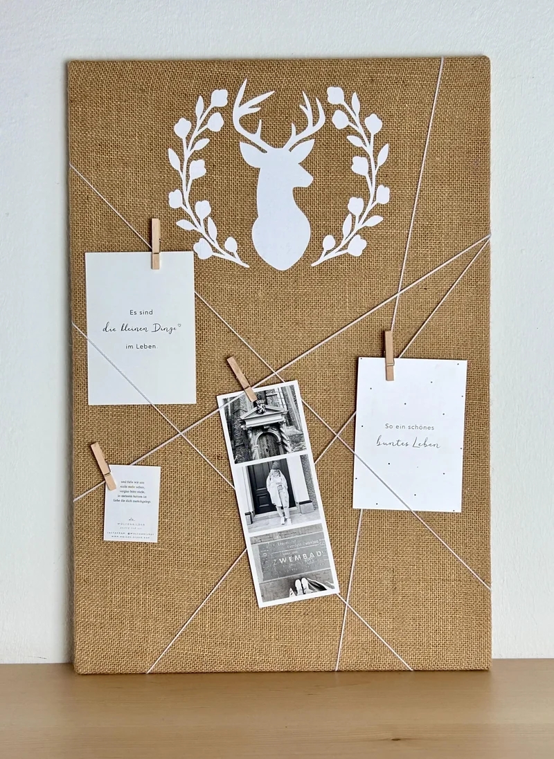 Memoboard Hirsch Jute