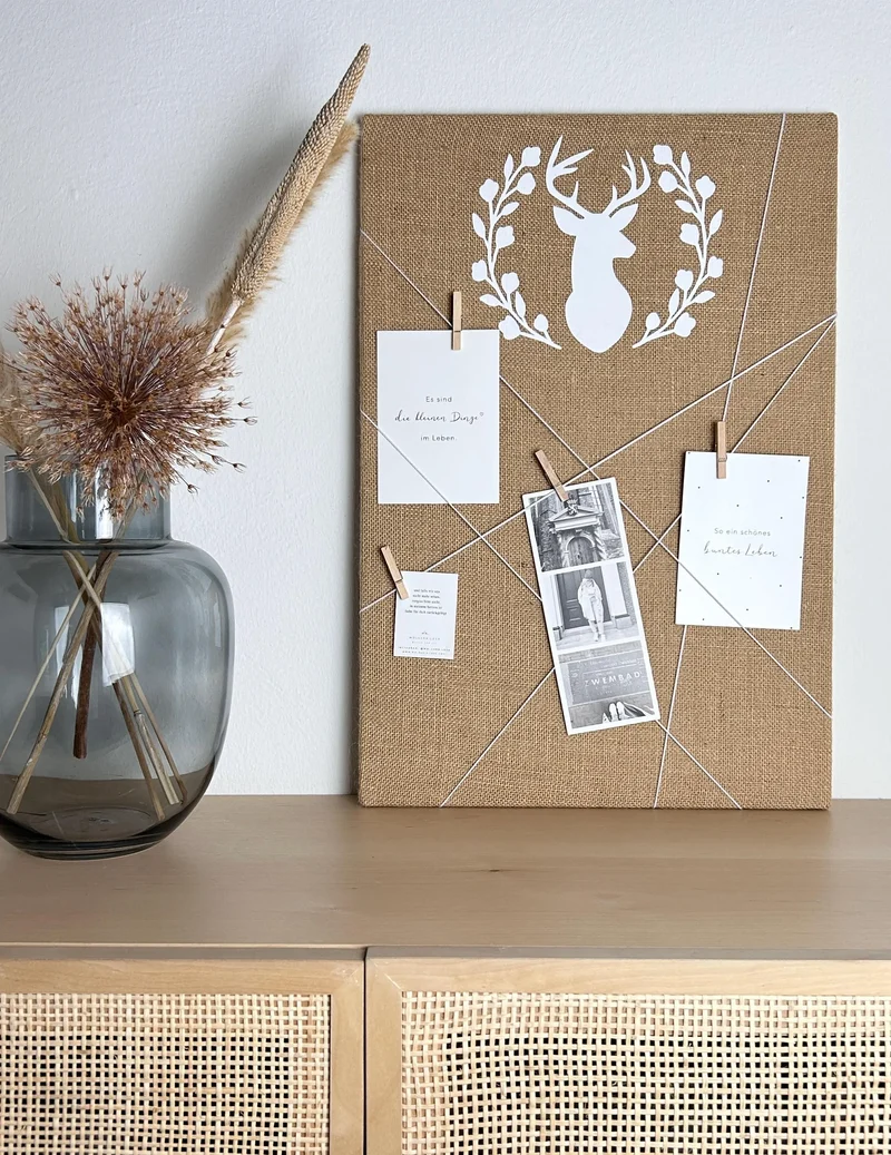 Memoboard Hirsch Jute