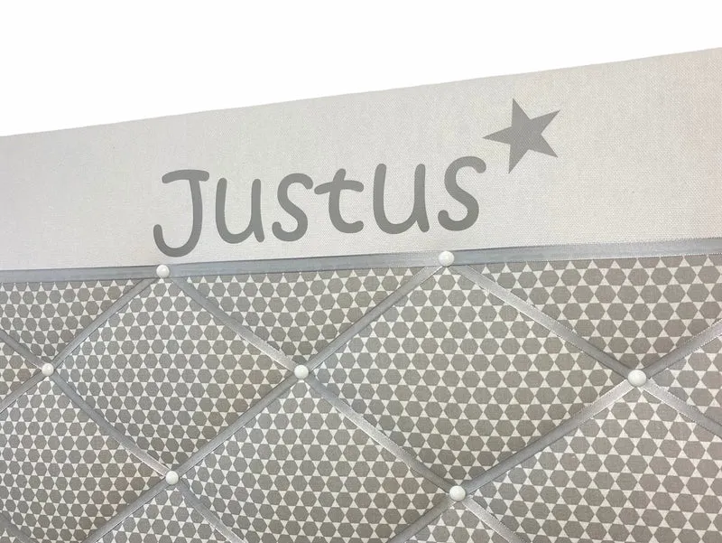 Memoboard mit Wunschnamen grau