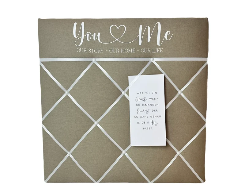 Memoboard Hochzeit you&me sand