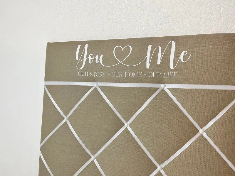 Memoboard Hochzeit you&me sand
