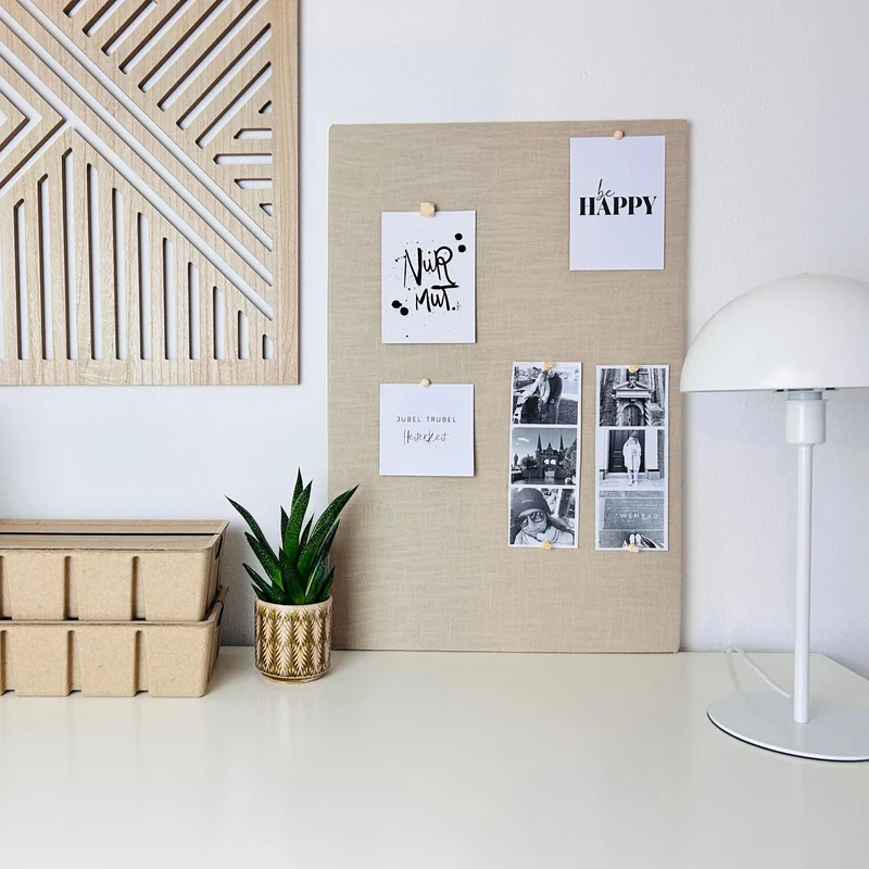 Pinnwand Pinboard Leinen beige