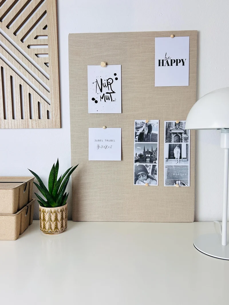 Pinnwand Pinboard Leinen beige