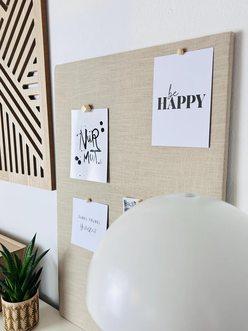 Pinnwand Pinboard Leinen beige