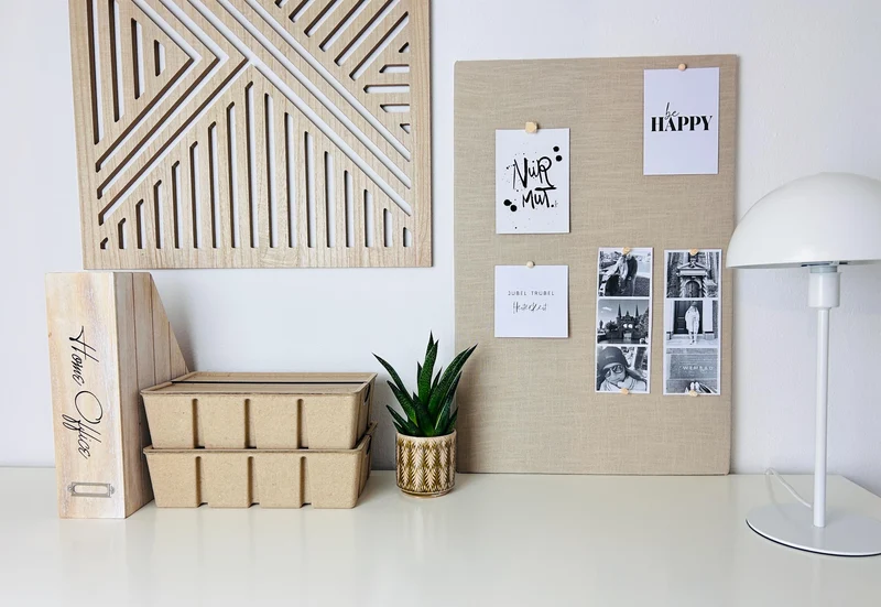 Pinnwand Pinboard Leinen beige