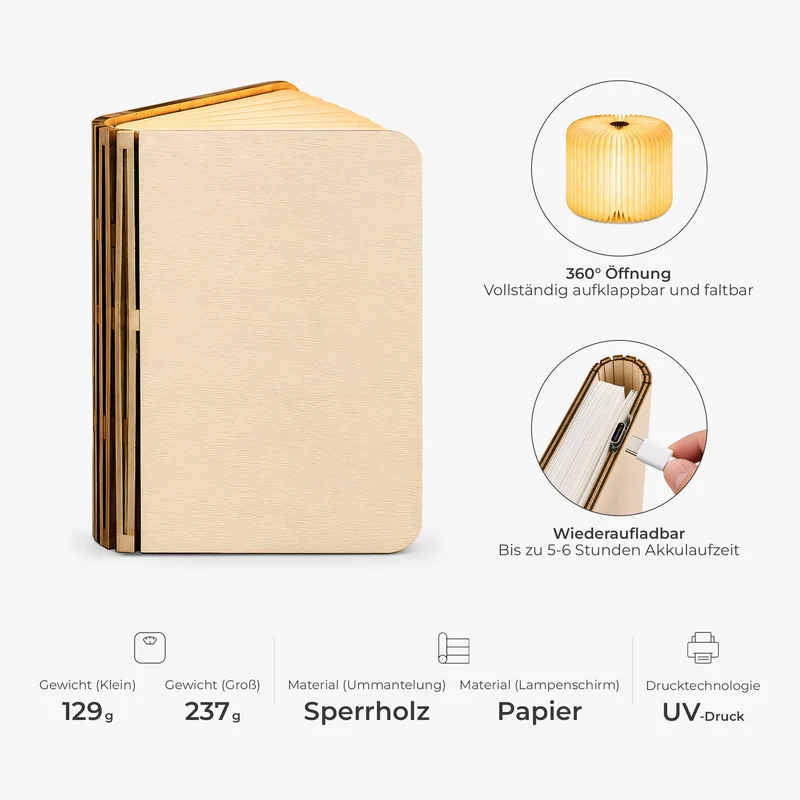 Einfach Ein Mädchen Das Bücher Liebt - Holz Buchlampe Personalisiert