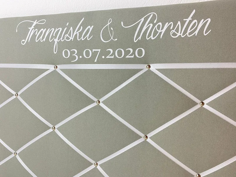 Memoboard mit Wunschnamen Hochzeit personalisiert