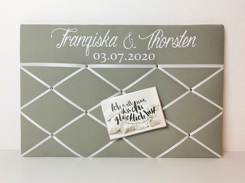 Memoboard mit Wunschnamen Hochzeit personalisiert
