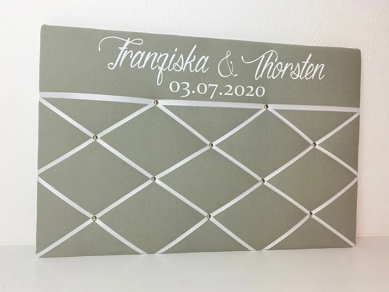 Memoboard mit Wunschnamen Hochzeit personalisiert