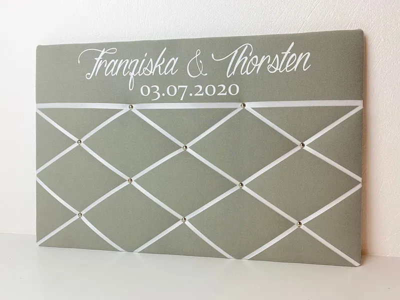 Memoboard mit Wunschnamen Hochzeit personalisiert