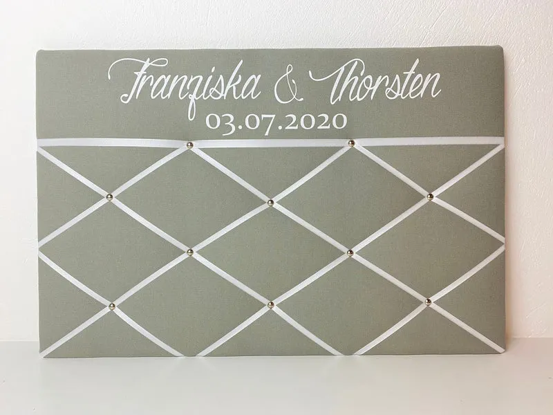 Memoboard mit Wunschnamen Hochzeit personalisiert