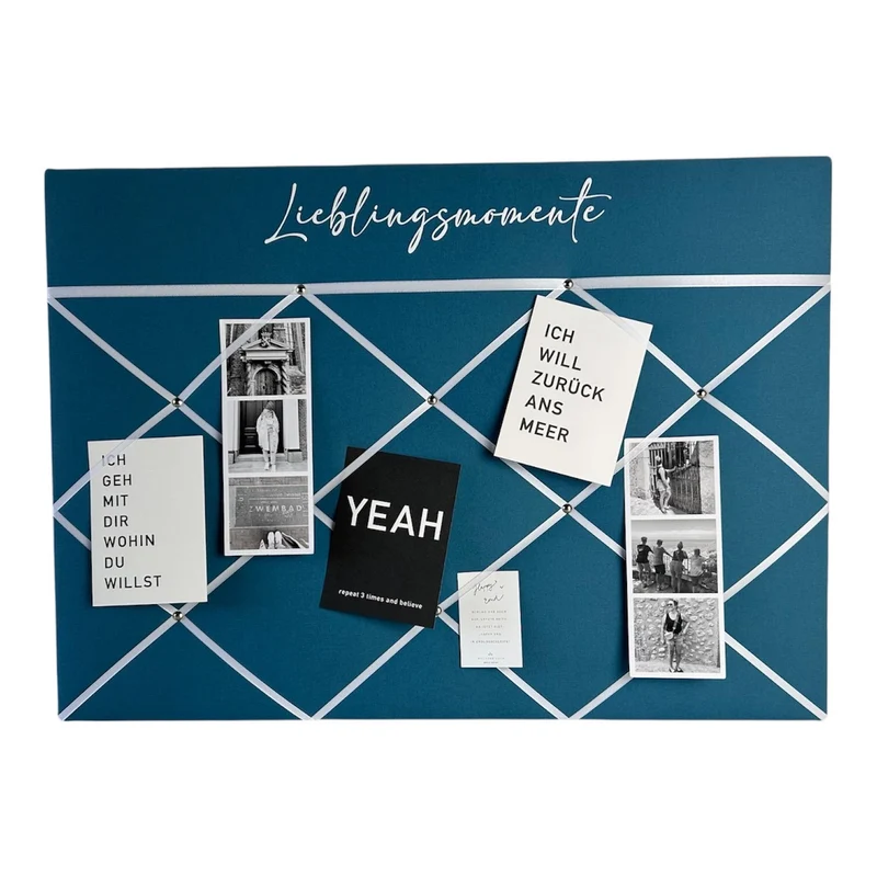 Memoboard Lieblingsmomente personalisiert türkis