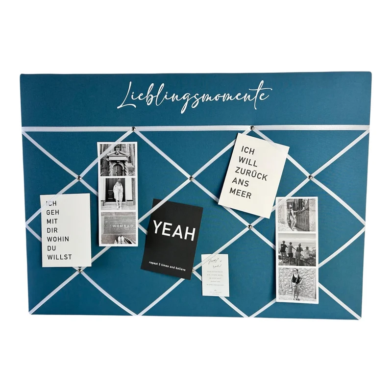 Memoboard Lieblingsmomente personalisiert türkis