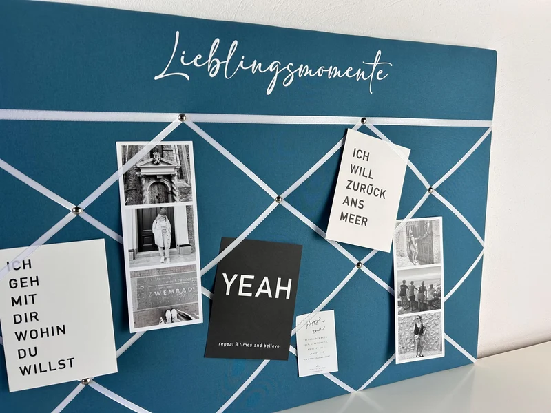 Memoboard Lieblingsmomente personalisiert türkis