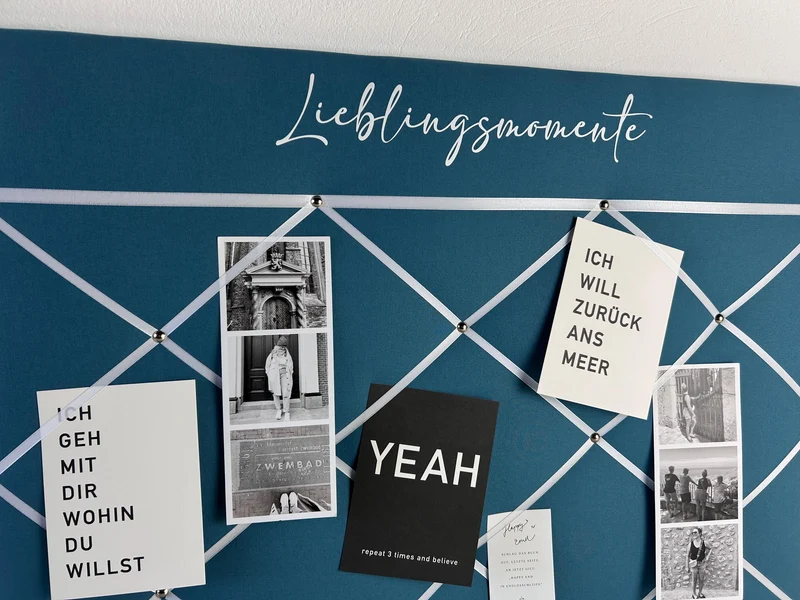 Memoboard Lieblingsmomente personalisiert türkis