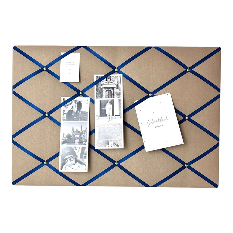 Memoboard Canvas beige - marineblau