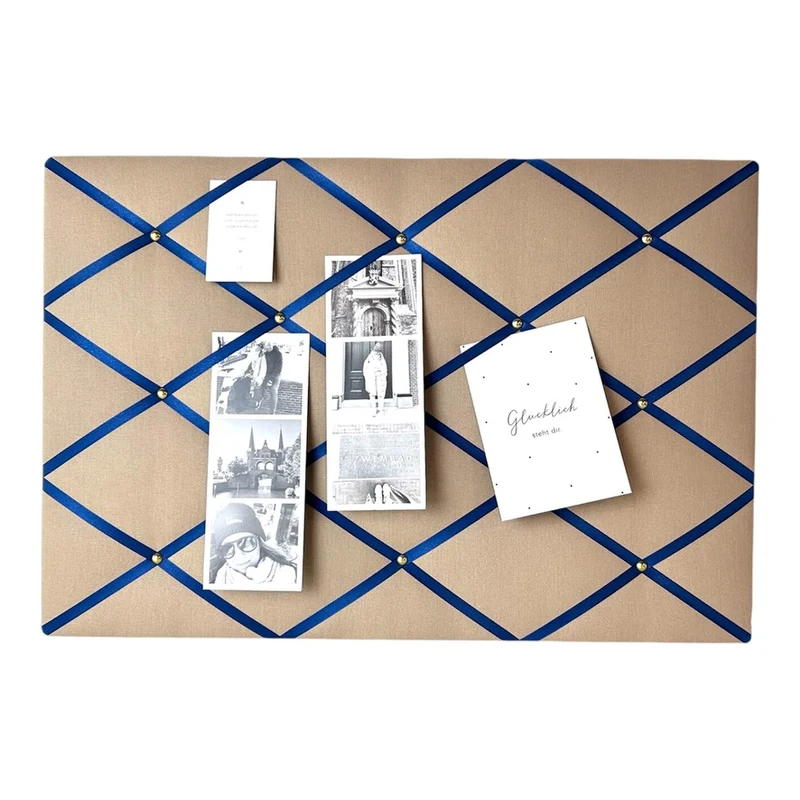 Memoboard Canvas beige - marineblau