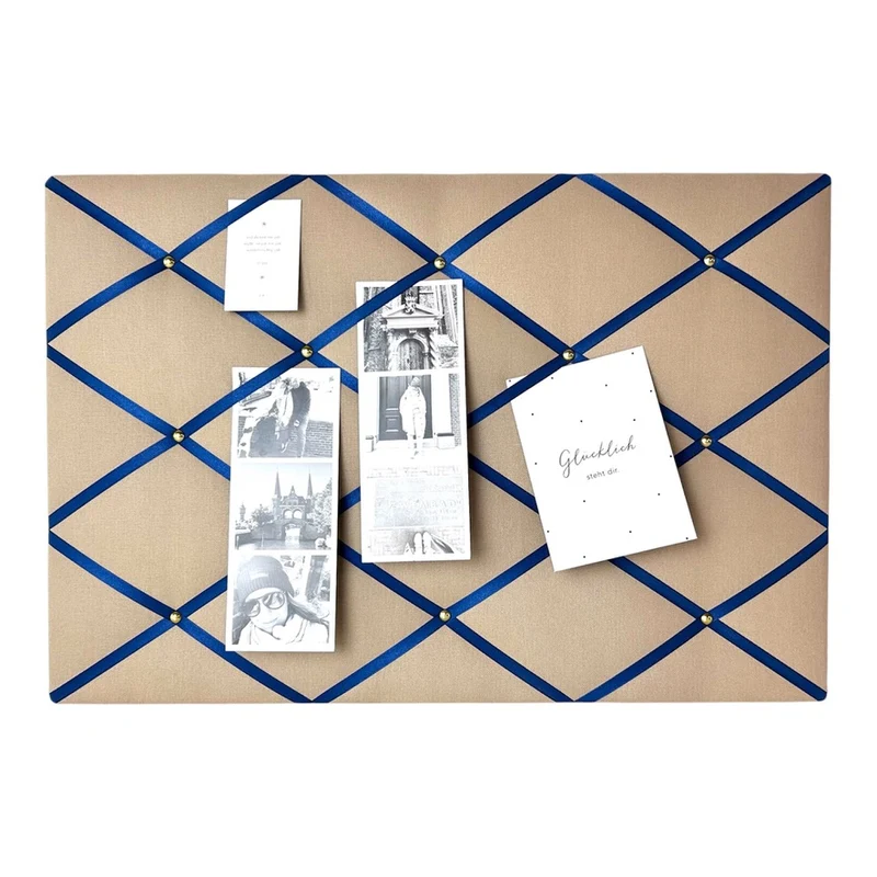 Memoboard Canvas beige - marineblau