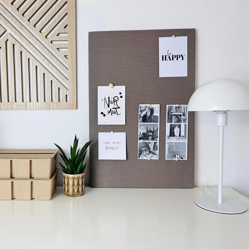 Pinnwand Pinboard Leinen taupe