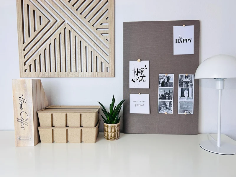 Pinnwand Pinboard Leinen taupe