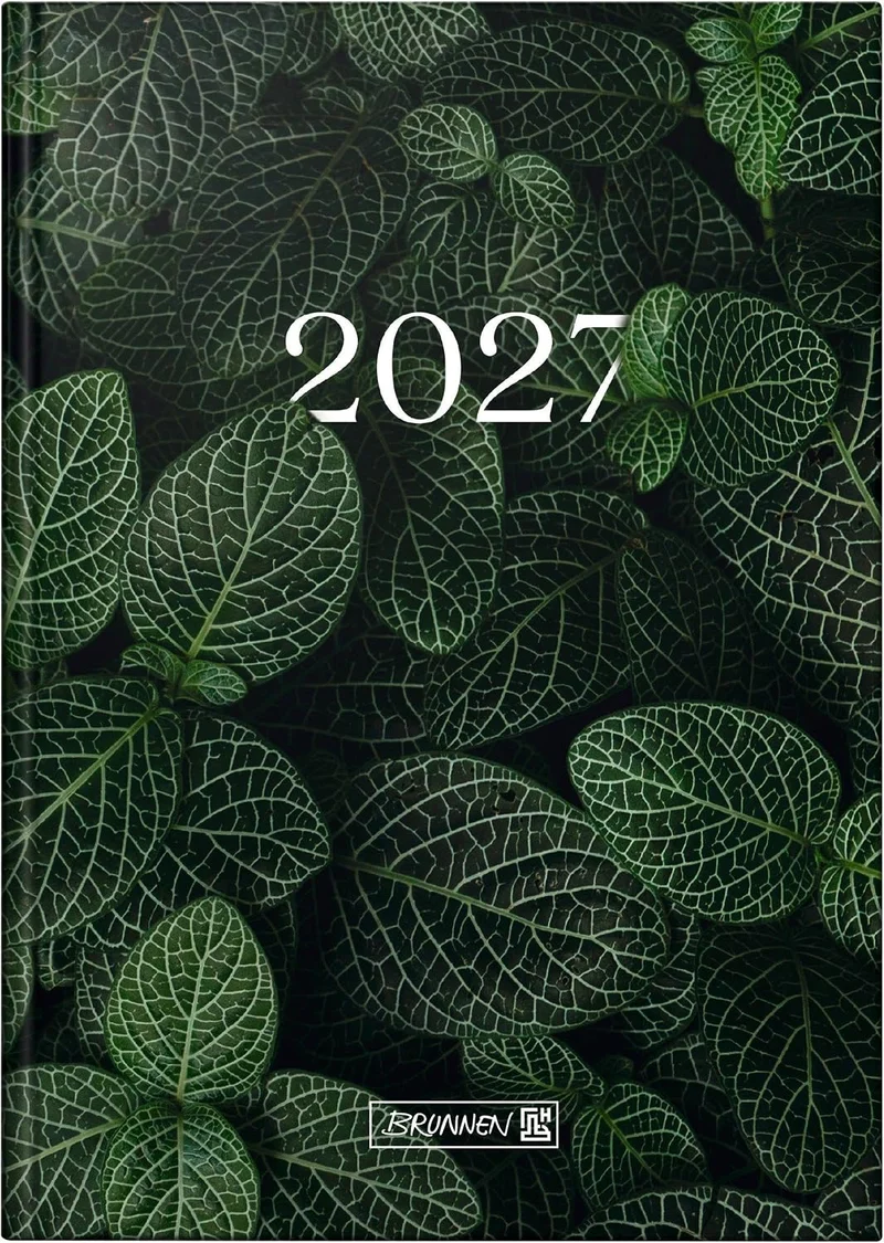 BRUNNEN Buchkalender 2027 A5 „Leaves“ – 1 Tag/Seite