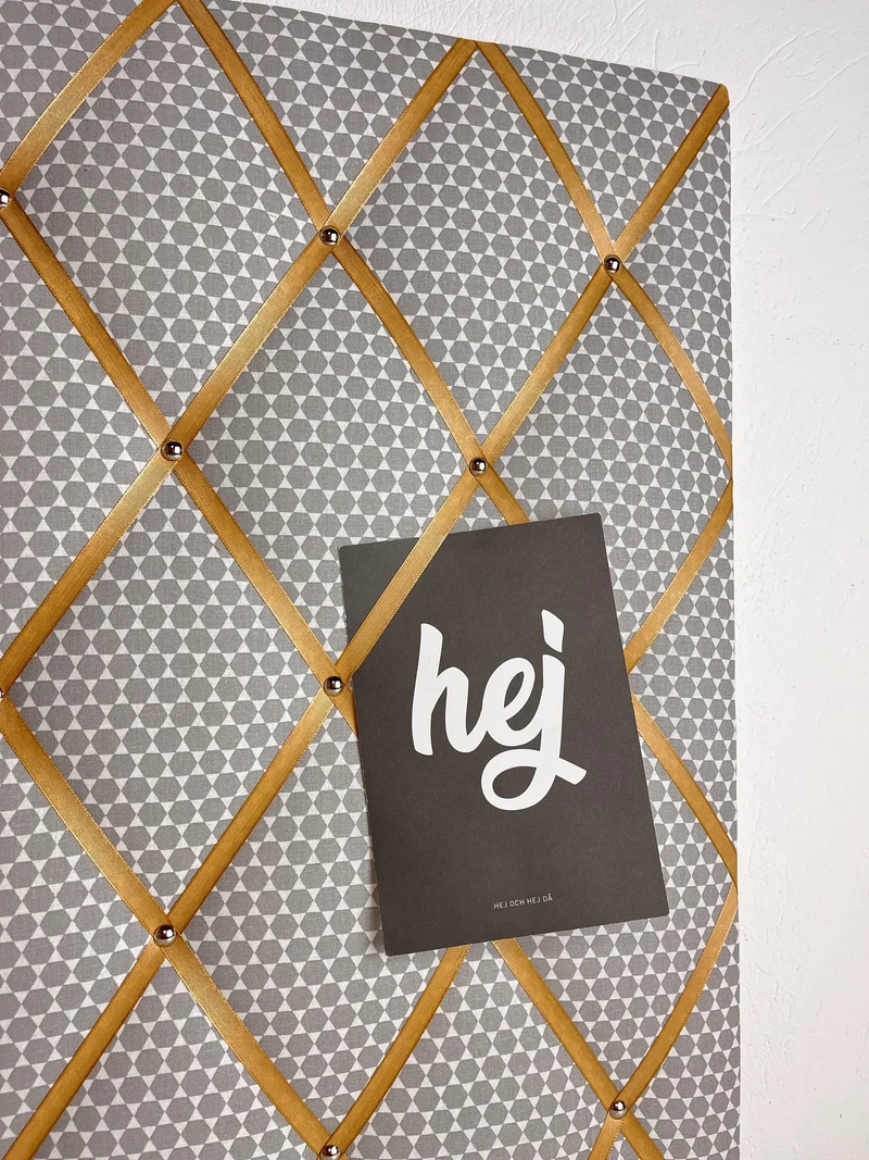 Memoboard Retro grau gold Wunschgröße