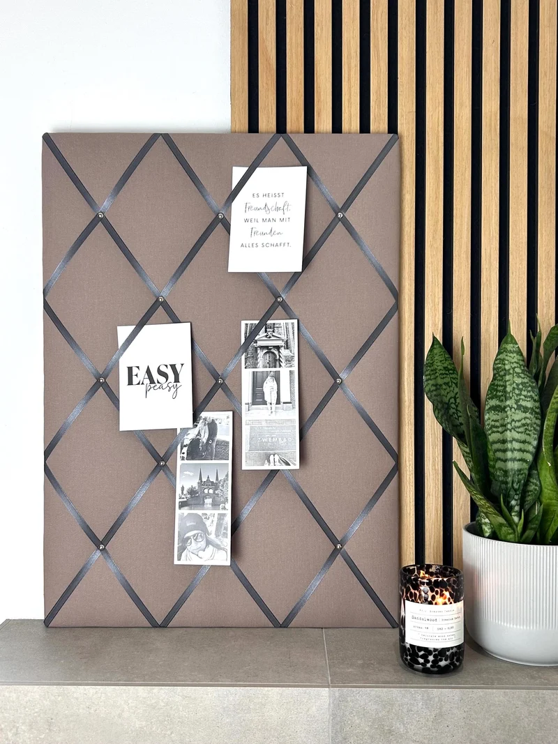 Memoboard taupe grau Wunschgröße