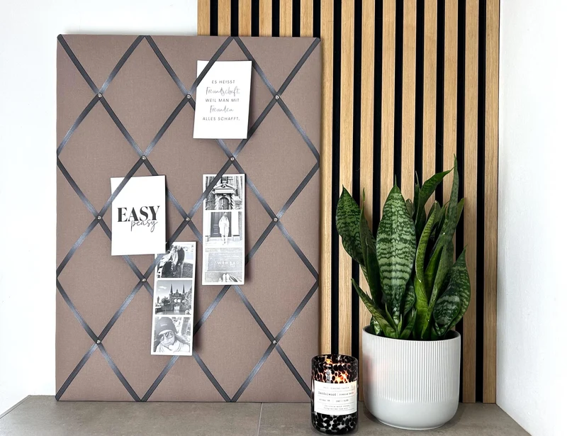 Memoboard taupe grau Wunschgröße