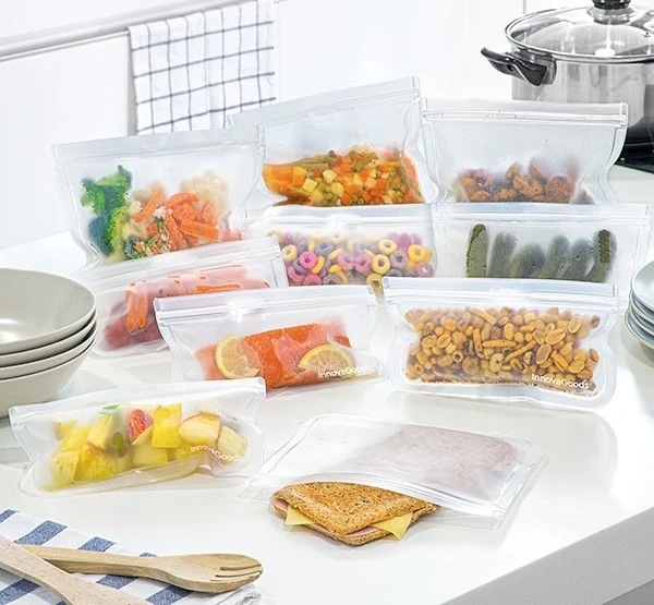 Wiederverwendbares Lebensmittelbeutel-Set (10 Stück)