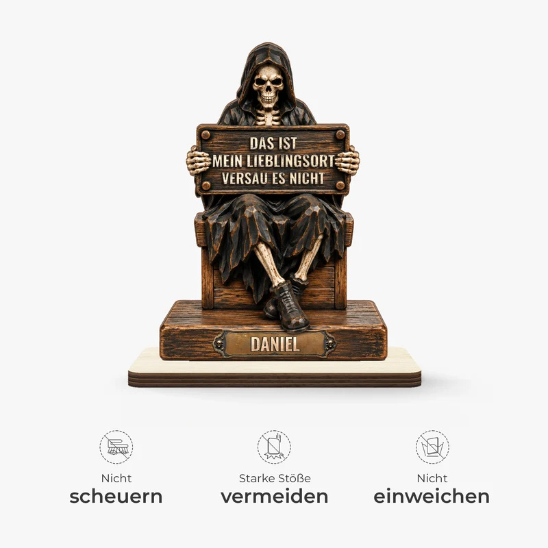 Das Ist Mein Lieblingsort Der Tod - Holzaufsteller Personalisiert Mit Standfuß Männer Frauen