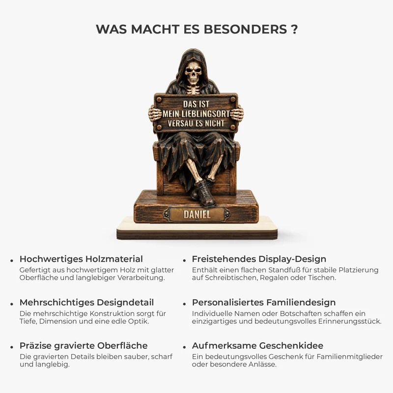 Das Ist Mein Lieblingsort Der Tod - Holzaufsteller Personalisiert Mit Standfuß Männer Frauen