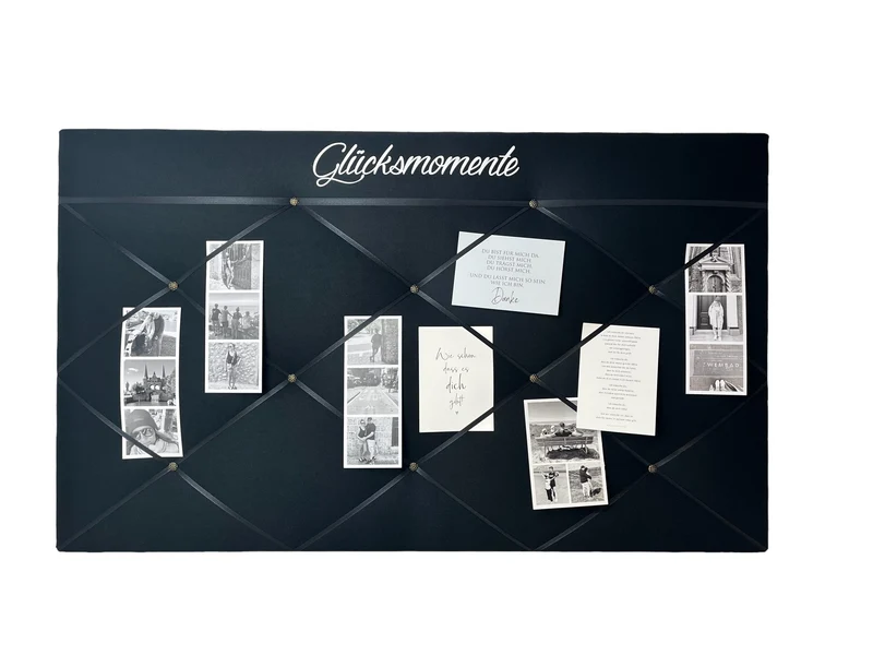 Memoboard Glücksmomente personalisiert schwarz