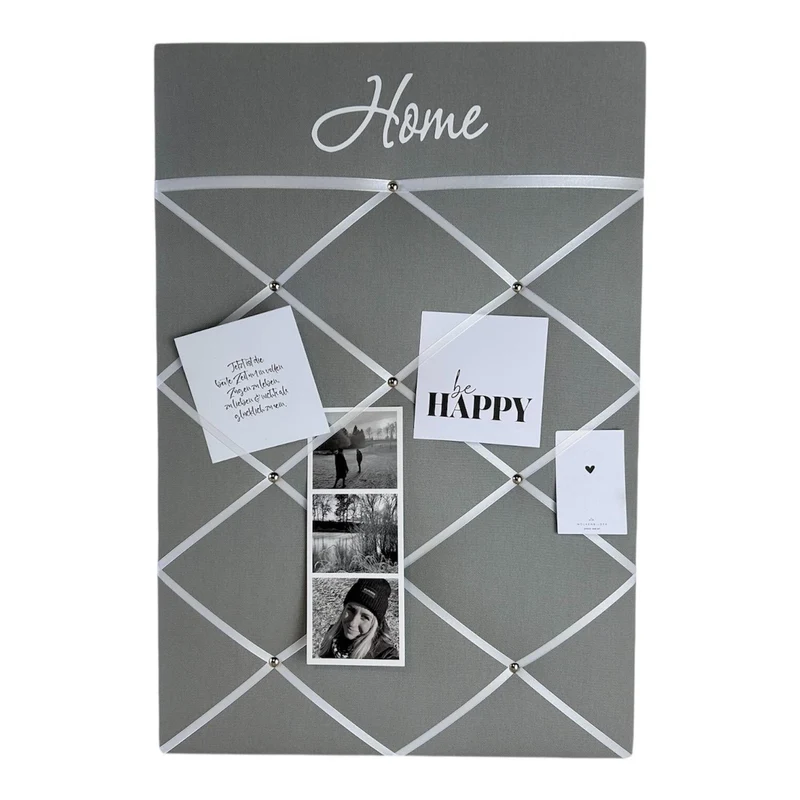 Memoboard Home grau personalisiert