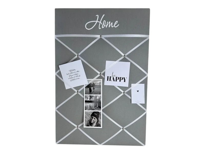 Memoboard Home grau personalisiert