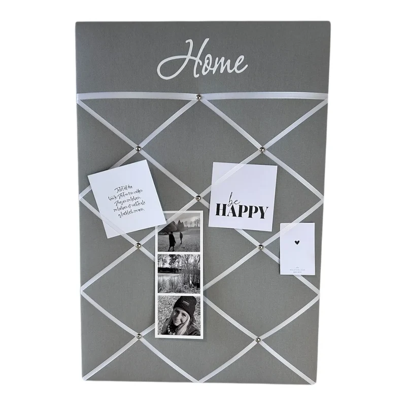 Memoboard Home grau personalisiert