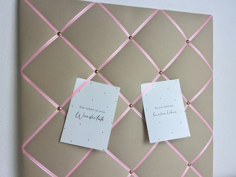 Memoboard beige rosa Wunschgröße