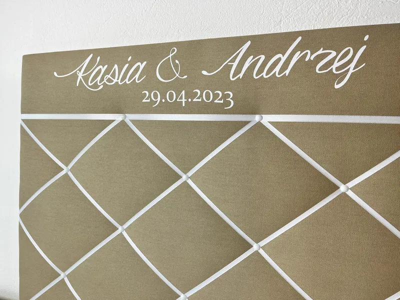 Memoboard Hochzeit personalisiert beige