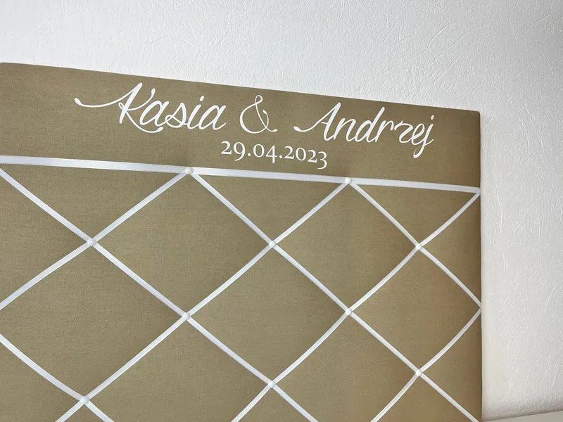 Memoboard Hochzeit personalisiert beige